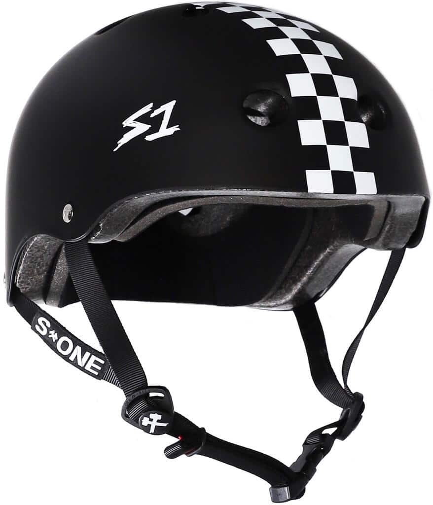 S-ONE S-ONE Lifer Helm Mattschwarz mit Karos L