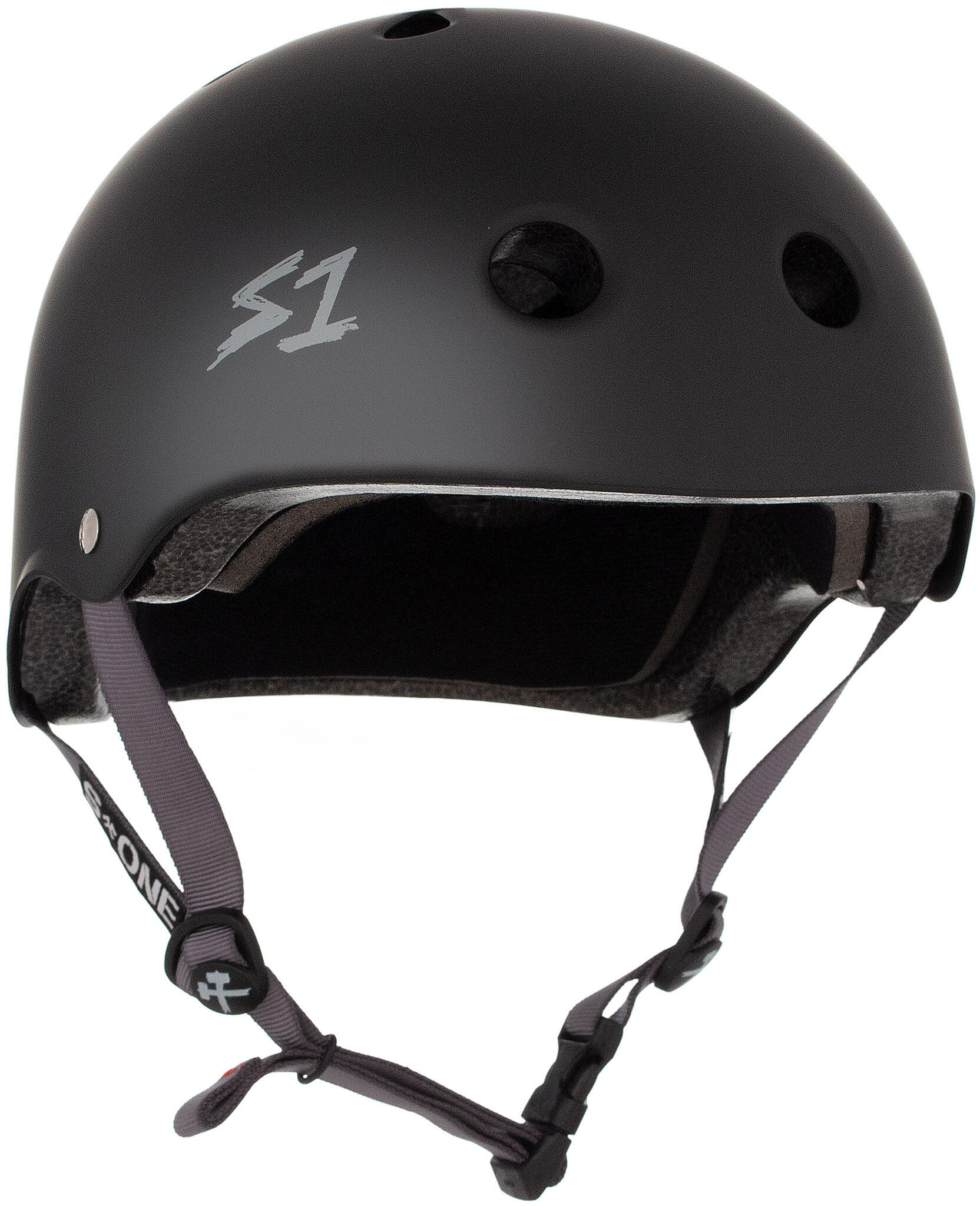 S-ONE S-ONE Lifer Helm Schwarz Matt Hellgraue Träger S