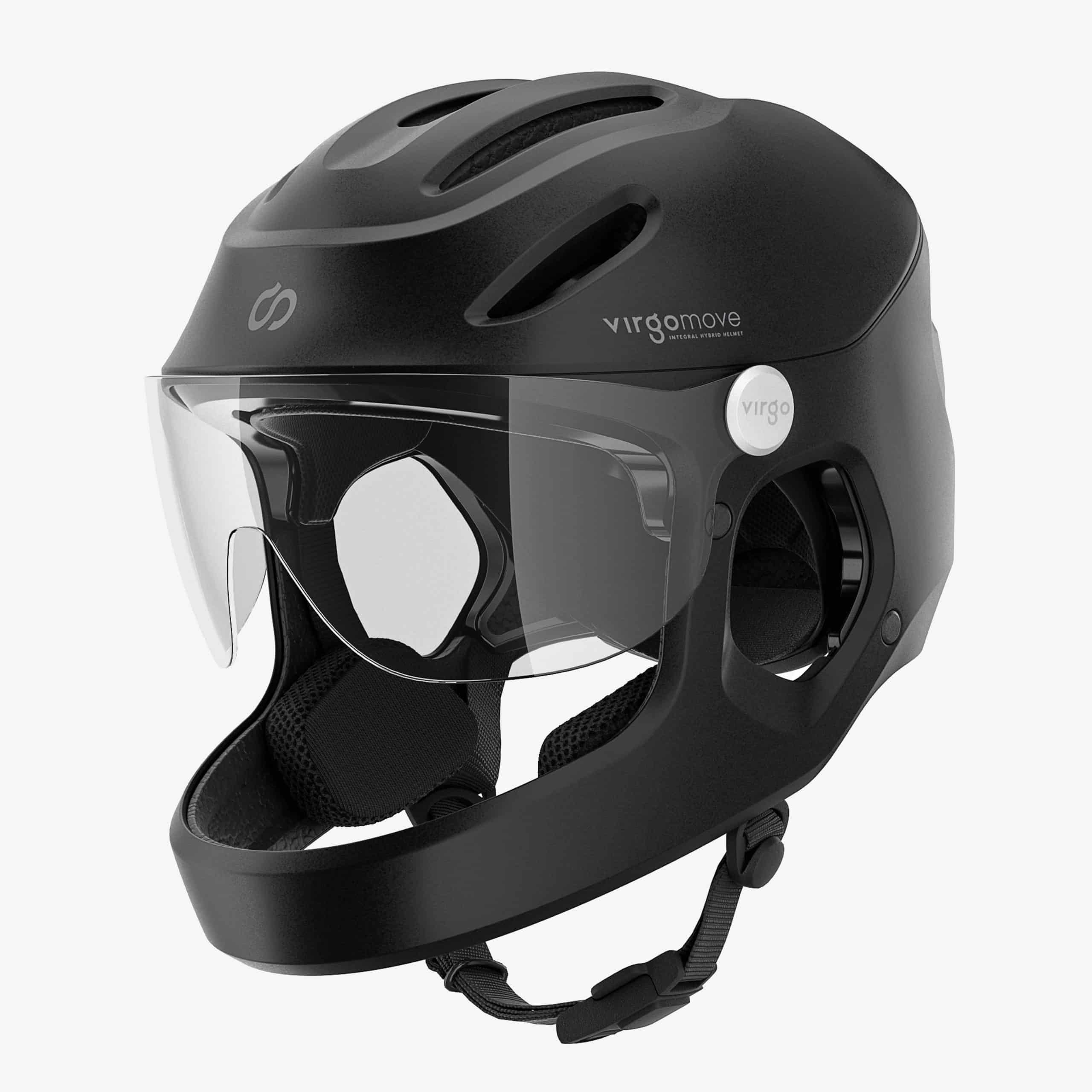 VIRGOMOVE Virgo Integral Mips Schwarz - Integralhelm Urban mit Visier und Rücklicht