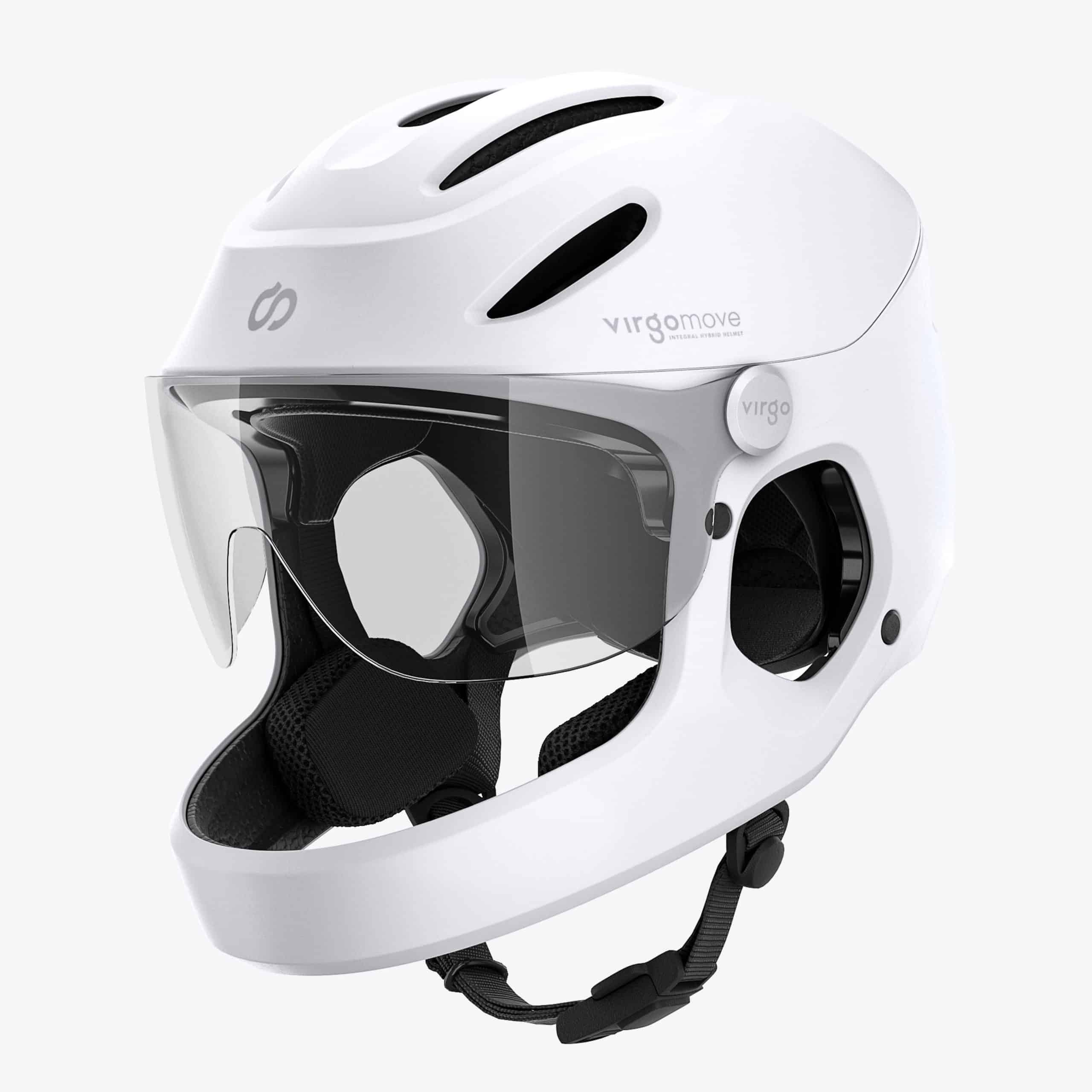 VIRGOMOVE Virgo Integral Mips Weiss - Integralhelm Urban mit Visier und Rücklicht