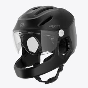 VIRGOMOVE Virgo Integral Schwarz - Integralhelm Urban mit Visier und Rücklicht
